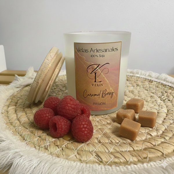 CB1 vela aromática caramel berry artesanal