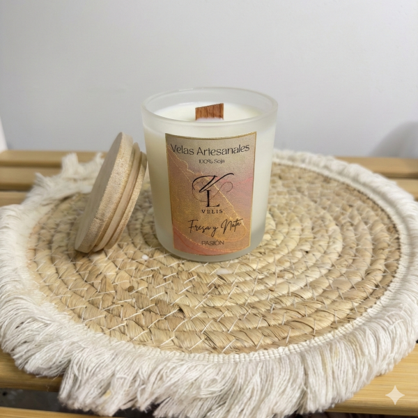 vela artesanal fresa nata colección refugio velis