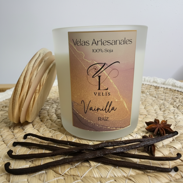 V4 vela aromática vainilla artesanal